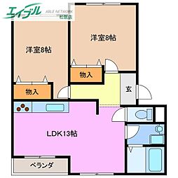 ガーデンパレス 2LDKの間取図画像