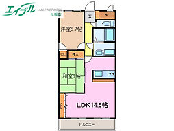 中川ファーストマンション3 2LDKの間取図画像