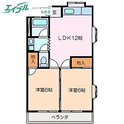 コムステージ 2LDKの間取図画像