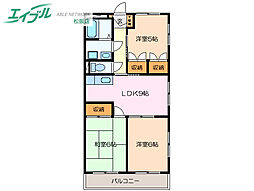 グランホワイエシャトレB 3LDKの間取図画像