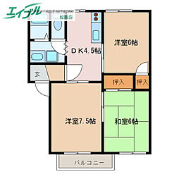 コーポ玉城 3DKの間取図画像
