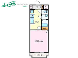 ハイタウン久保 1Kの間取図画像