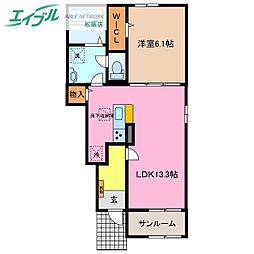グランデ 1LDKの間取図画像