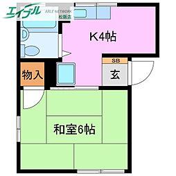 アーバン88 1Kの間取図画像