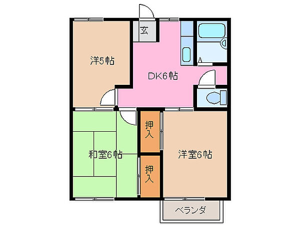 三重県津市久居元町(賃貸アパート3DK・2階・45.36㎡)の写真 その2