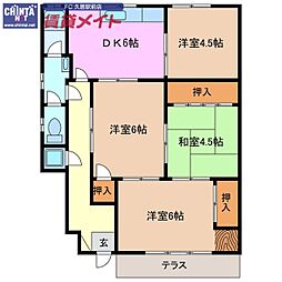 杉山ハイツC 4DKの間取図画像