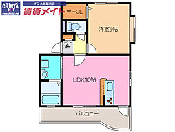 ブランフルールA 1LDKの間取図画像