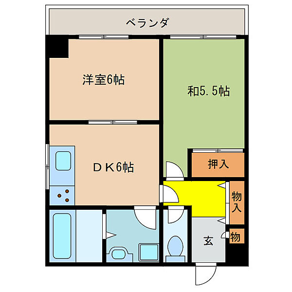 三重県松阪市愛宕町(賃貸マンション2DK・2階・44.10㎡)の写真 その2