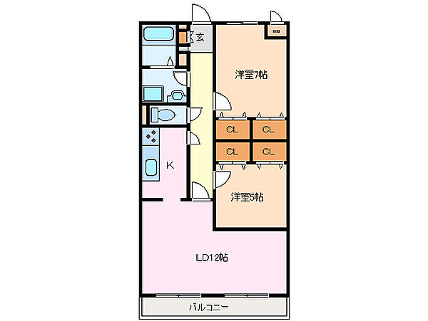 三重県松阪市久保町(賃貸マンション2LDK・1階・65.30㎡)の写真 その2