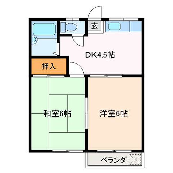 三重県松阪市中央町(賃貸アパート2DK・2階・35.00㎡)の写真 その2