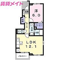 三重県松阪市大塚町（賃貸アパート1LDK・1階・45.02㎡） その2