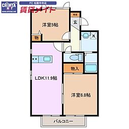 近鉄山田線 松阪駅 バス10分 バス小黒田下車 徒歩4分 2階/-