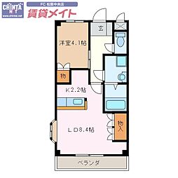 JR紀勢本線 六軒駅 徒歩35分の賃貸アパート 2階1LDKの間取り