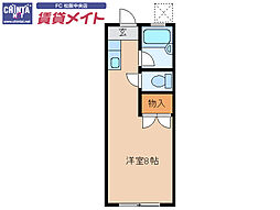 フローラルI 1階ワンルームの間取り
