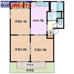 パレス司A 3DKの間取図画像