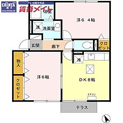 グレイスヒル 2DKの間取図画像