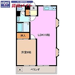 ハイム中川 1LDKの間取図画像