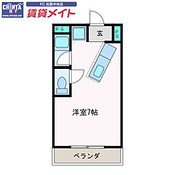 カプレーナ松阪 ワンルームの間取図画像