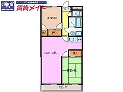 ファミリータウンむらた 2LDKの間取図画像