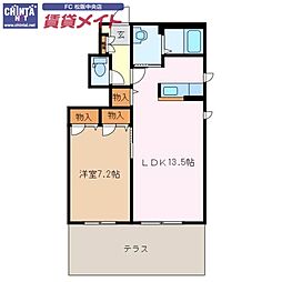 エクセルコートC 1LDKの間取図画像