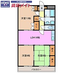 ボナール 3LDKの間取図画像