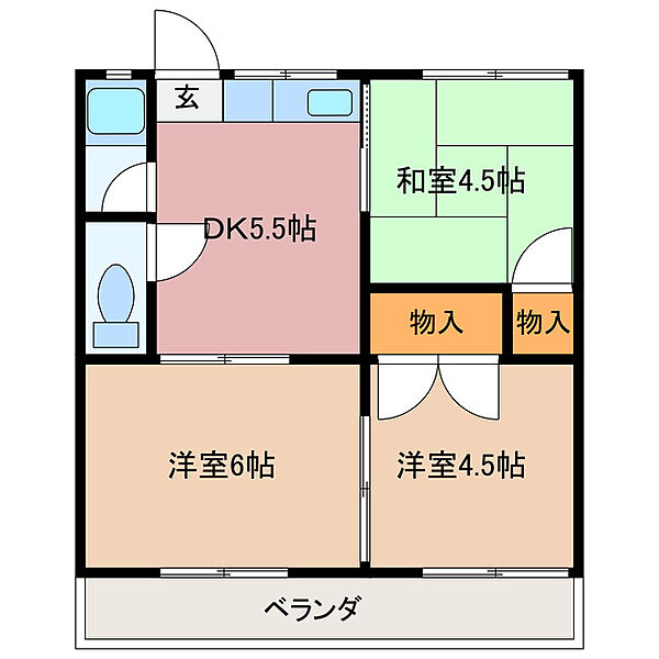 三重県伊勢市船江４丁目(賃貸アパート3DK・2階・35.00㎡)の写真 その2