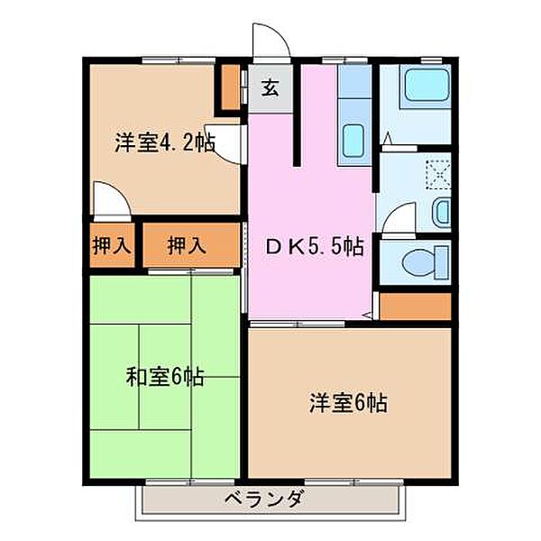三重県津市牧町(賃貸アパート3DK・2階・45.30㎡)の写真 その2