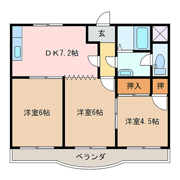 三重県津市神納(賃貸マンション3DK・2階・51.98㎡)の写真 その2