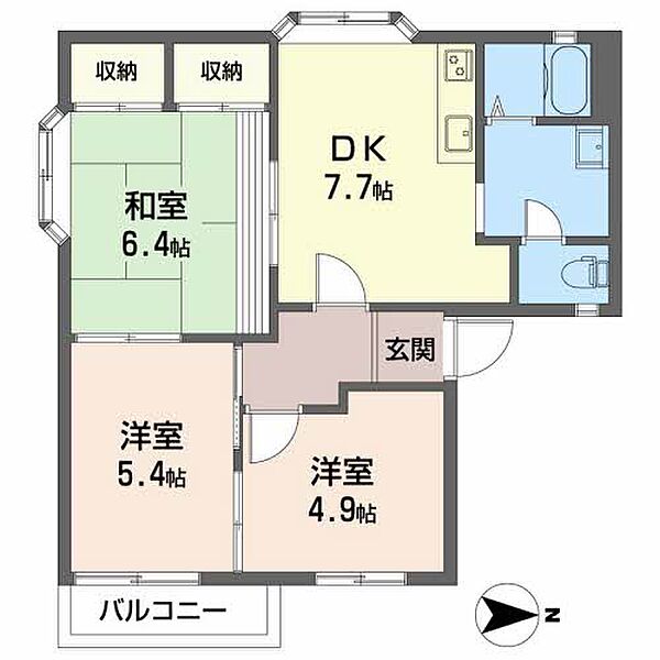 三重県津市雲出本郷町(賃貸アパート3DK・1階・54.50㎡)の写真 その2