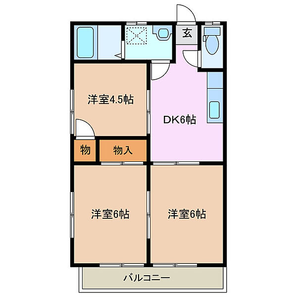 三重県津市白塚町(賃貸アパート3DK・2階・40.00㎡)の写真 その2