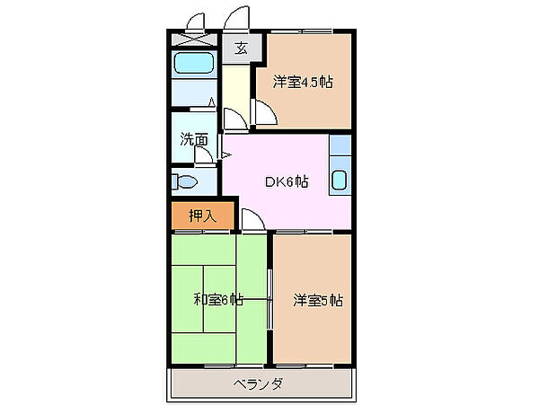 三重県津市柳山津興(賃貸アパート3DK・1階・44.55㎡)の写真 その2