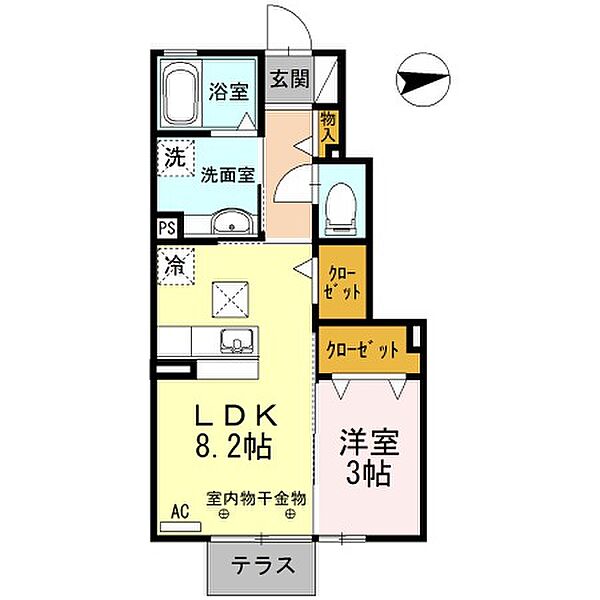 三重県津市幸町(賃貸アパート1LDK・1階・32.77㎡)の写真 その2