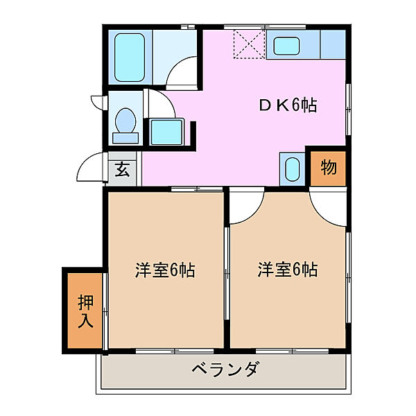 三重県津市白塚町(賃貸アパート2DK・2階・33.84㎡)の写真 その2