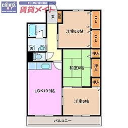 サンパレス 3LDKの間取図画像