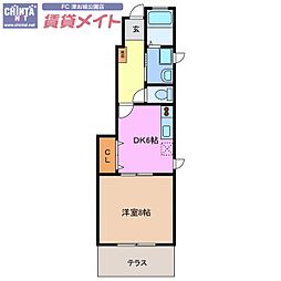 れじでんすなぎさ通り　2号館 1階1DKの間取り