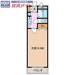 セピアMAISON21 1Kの間取図画像