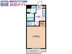 シンフォニー大園 3階1Kの間取り