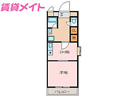 Ｋ`ｓガーデン 3階1DKの間取り