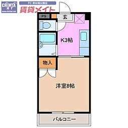 サニータウン 1Kの間取図画像