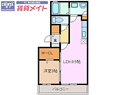 ｈｅｒｉｔａｇｅ ａ.ｉ　1 1階1LDKの間取り