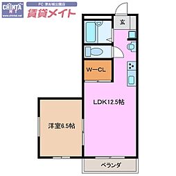 セピアMAISON21 1LDKの間取図画像