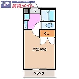 サン・ライズ中村 1Kの間取図画像