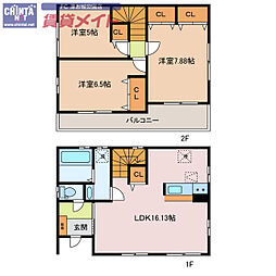 リーブルファイン河芸　5号棟 1階3LDKの間取り