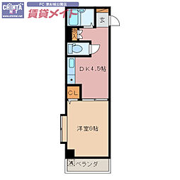 サンロイヤル東丸之内 1DKの間取図画像
