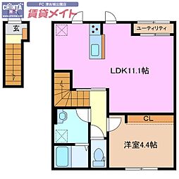 アーバンテラス 1LDKの間取図画像