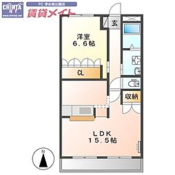 グランメール 1LDKの間取図画像