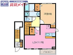 アルドールスカイ 1LDKの間取図画像