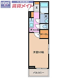 プレミール 1Kの間取図画像