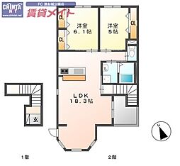 F・アザレア7 2LDKの間取図画像