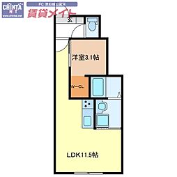AKATSUKI01 1LDKの間取図画像